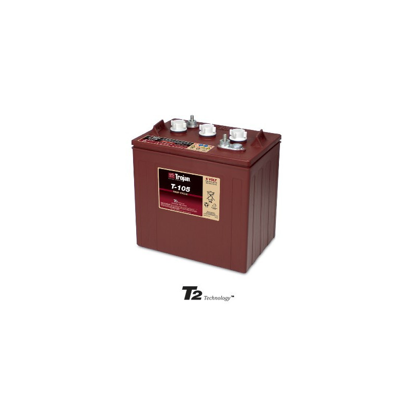 TROJAN 6V - 225Ah - T105 ex CR225 - DEEP CYCLE ACIDE - Golfette - Haulotte BAT01 TROJAN 6V - 225Ah - T105 ex CR225 - DEEP CYCLE ACIDE - Golfette - Haulotte BAT01