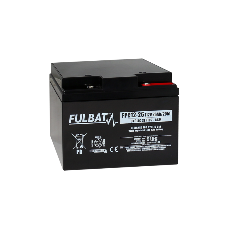 Batterie Plomb Cyclage FPC12-26 - 12V - 26Ah - UL94.FR – FULBAT