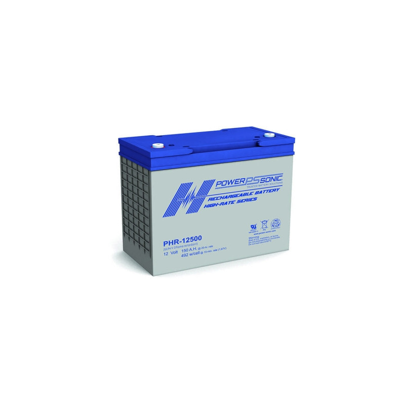Batterie Plomb Standard 12V 150Ah - PHR-12500FR - 335x172x275 - Spécial Onduleur - Powersonic Batterie Plomb Standard 12V 150Ah - PHR-12500FR - 335x172x275 - Spécial Onduleur - Powersonic