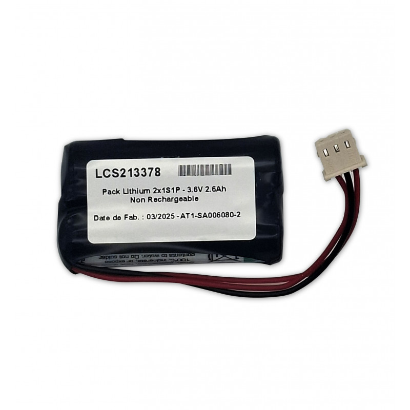 Pack Lithium Saft LS14500 - AA - 1S2P - 3,6V 5,2Ah - T1 + connecteur