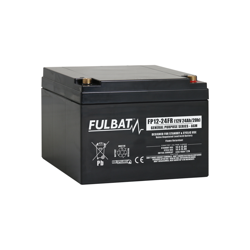 Batterie FP12-24 FR FULBAT Plomb Standard - 12V - 24Ah - UL94.FR
