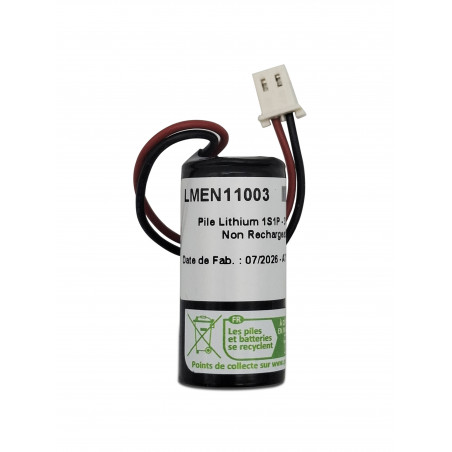 Pile Lithium Energizer CR123 - 1S1P - 3,0V 1,8Ah - T1 + connecteur